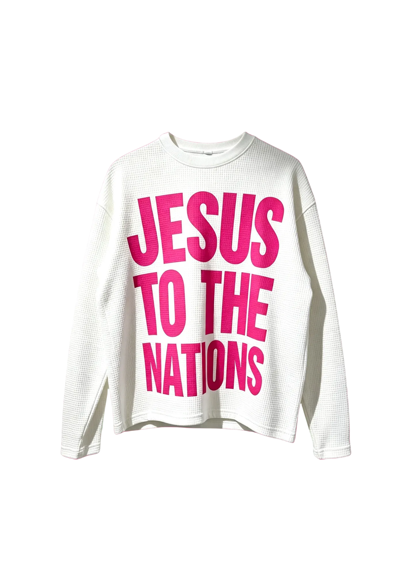 Kavod ‘JESUS TO THE NATIONS’ White & Pink Long Sleeve